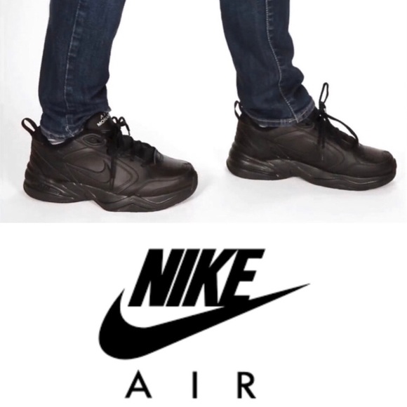 nike air monarch triple black